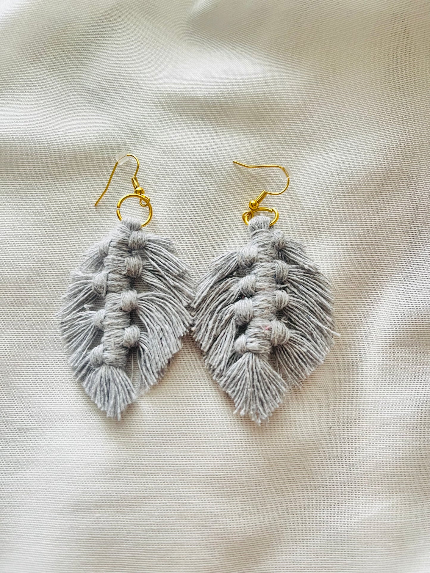 Grey Leaf Earrings
