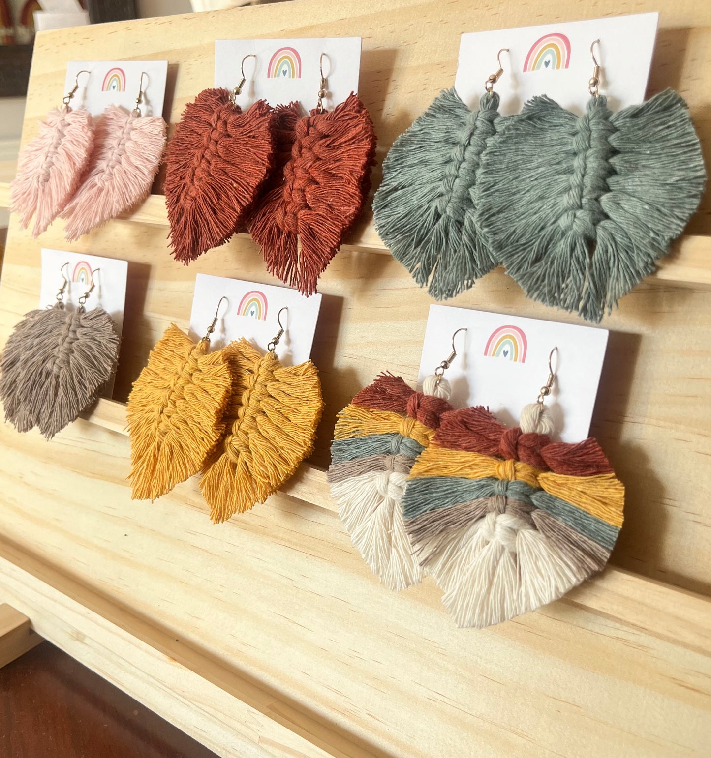 Fall “Leafy” Macrame Earrings