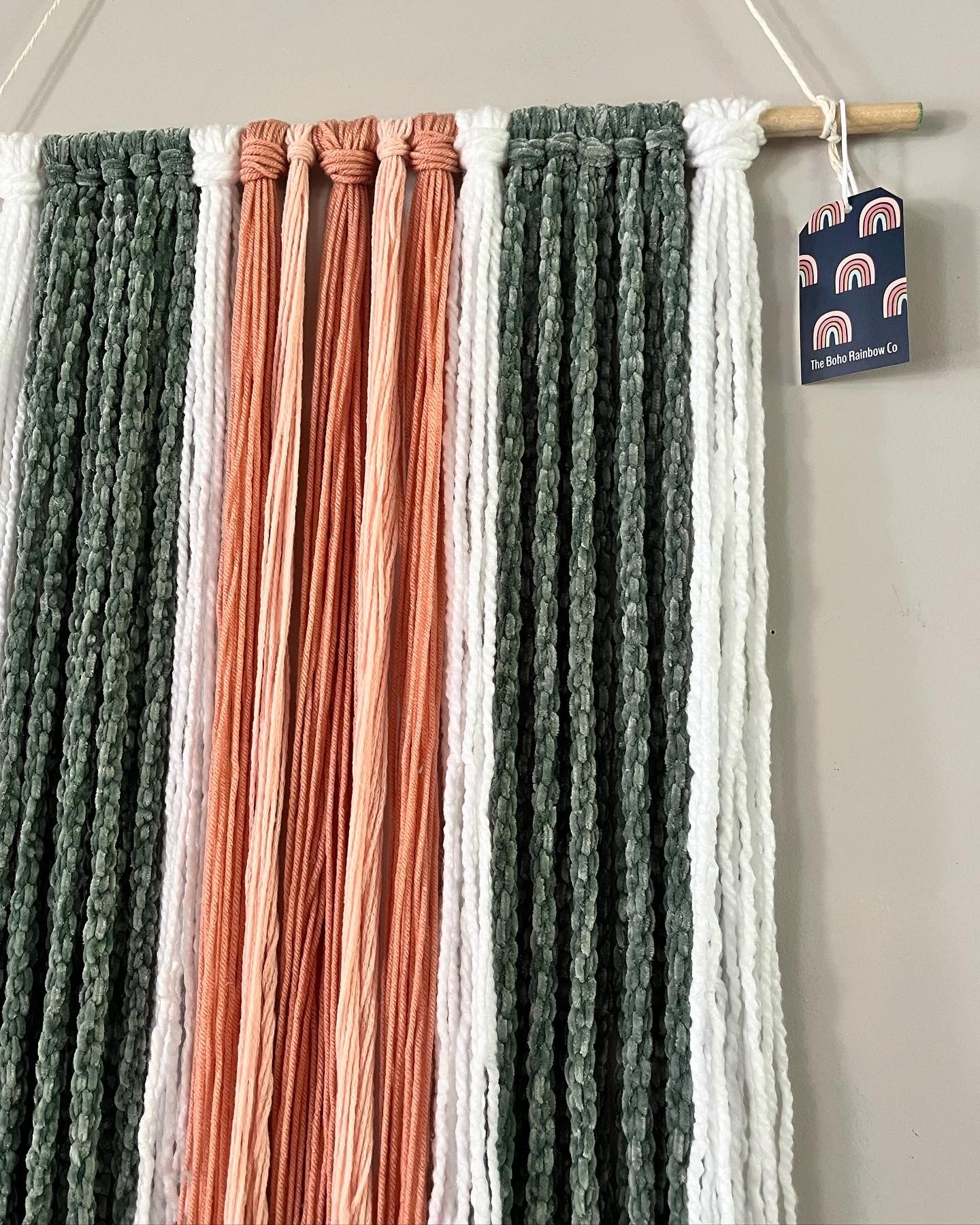 “Eden” Seaglass and Peach Textured Wall Hanging