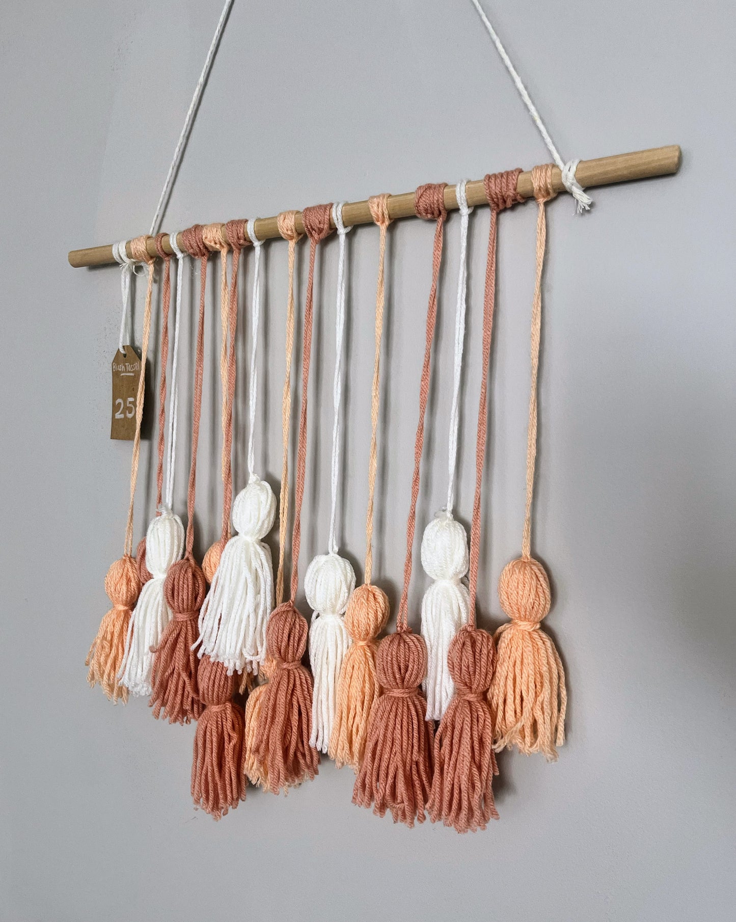 Peach Pink Tassel Wall Hanging