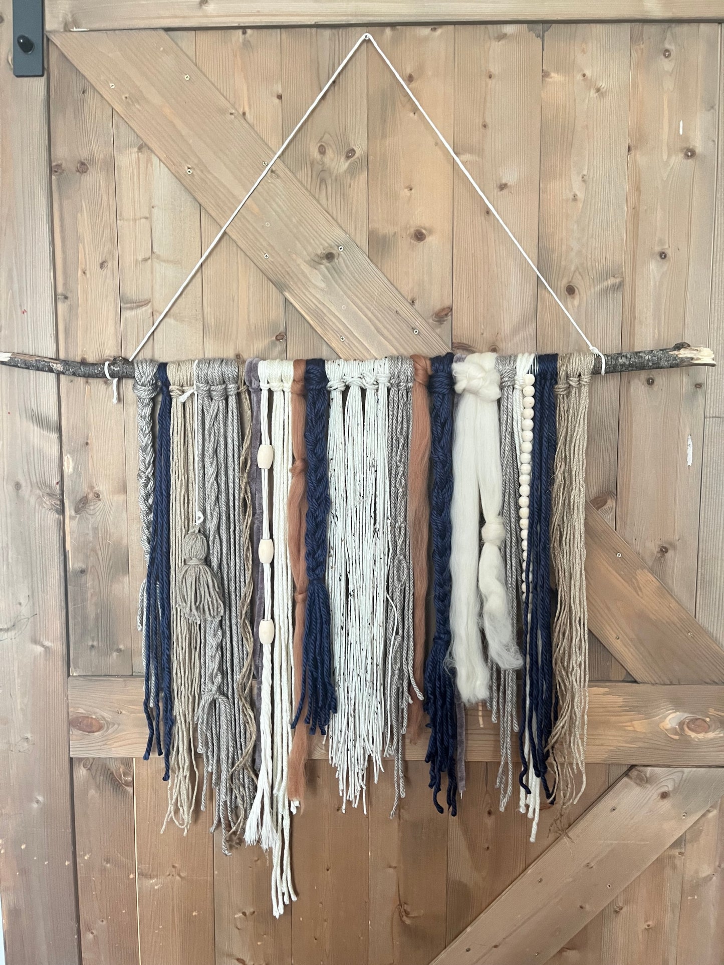 Fall Frost Textured Wall Hanging with Naturally Sourced Wood