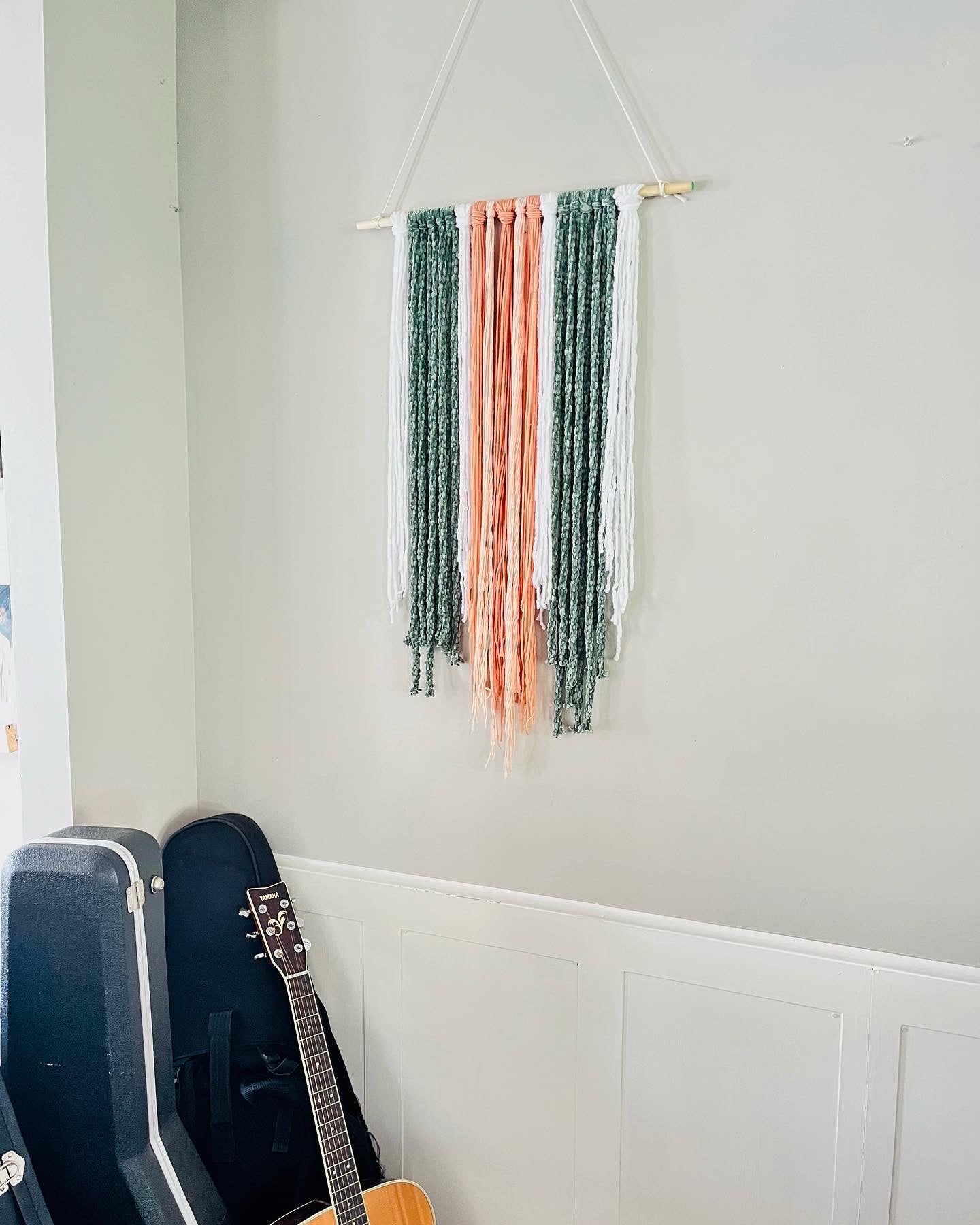 “Eden” Seaglass and Peach Textured Wall Hanging