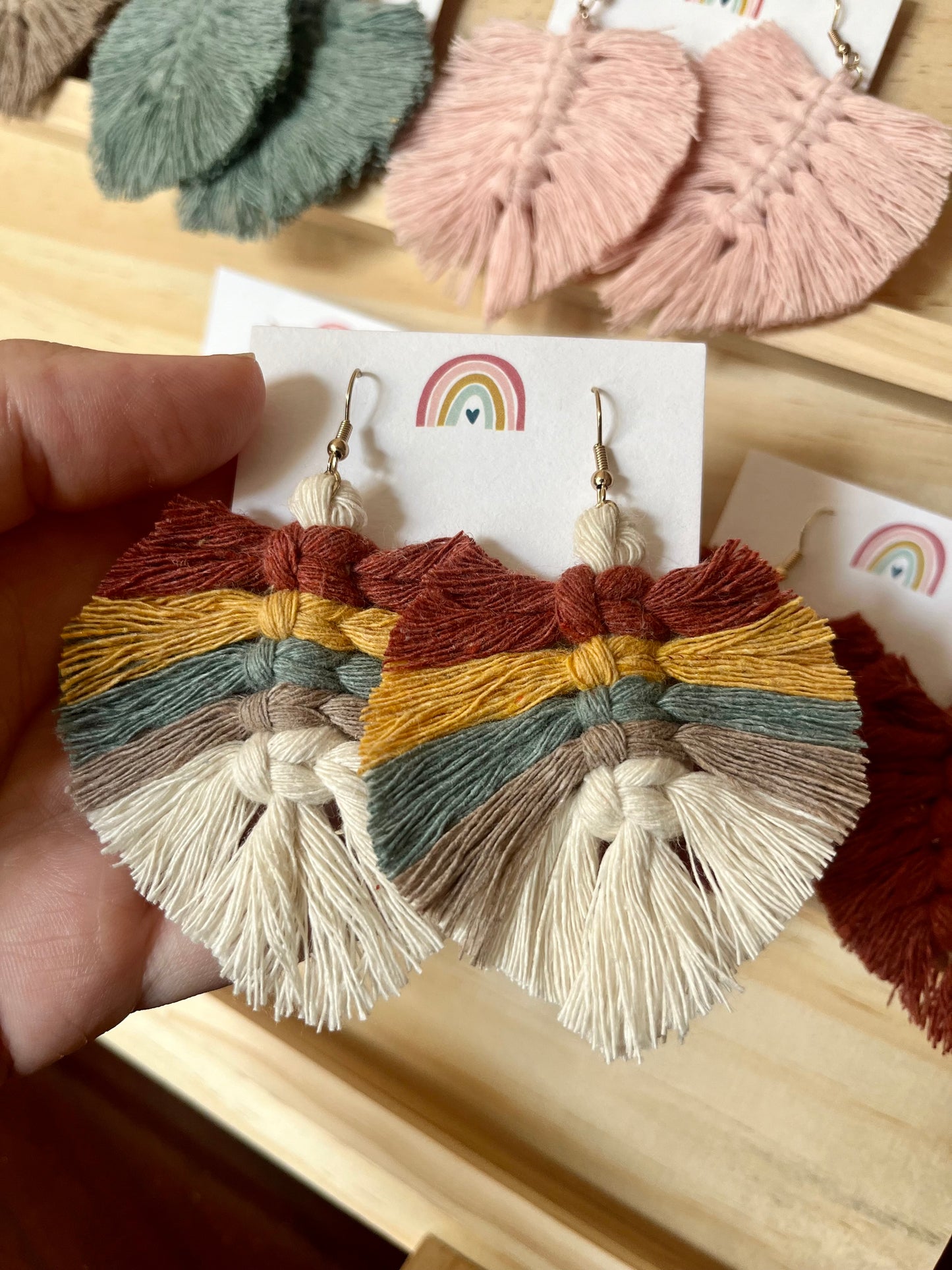 Fall “Leafy” Macrame Earrings