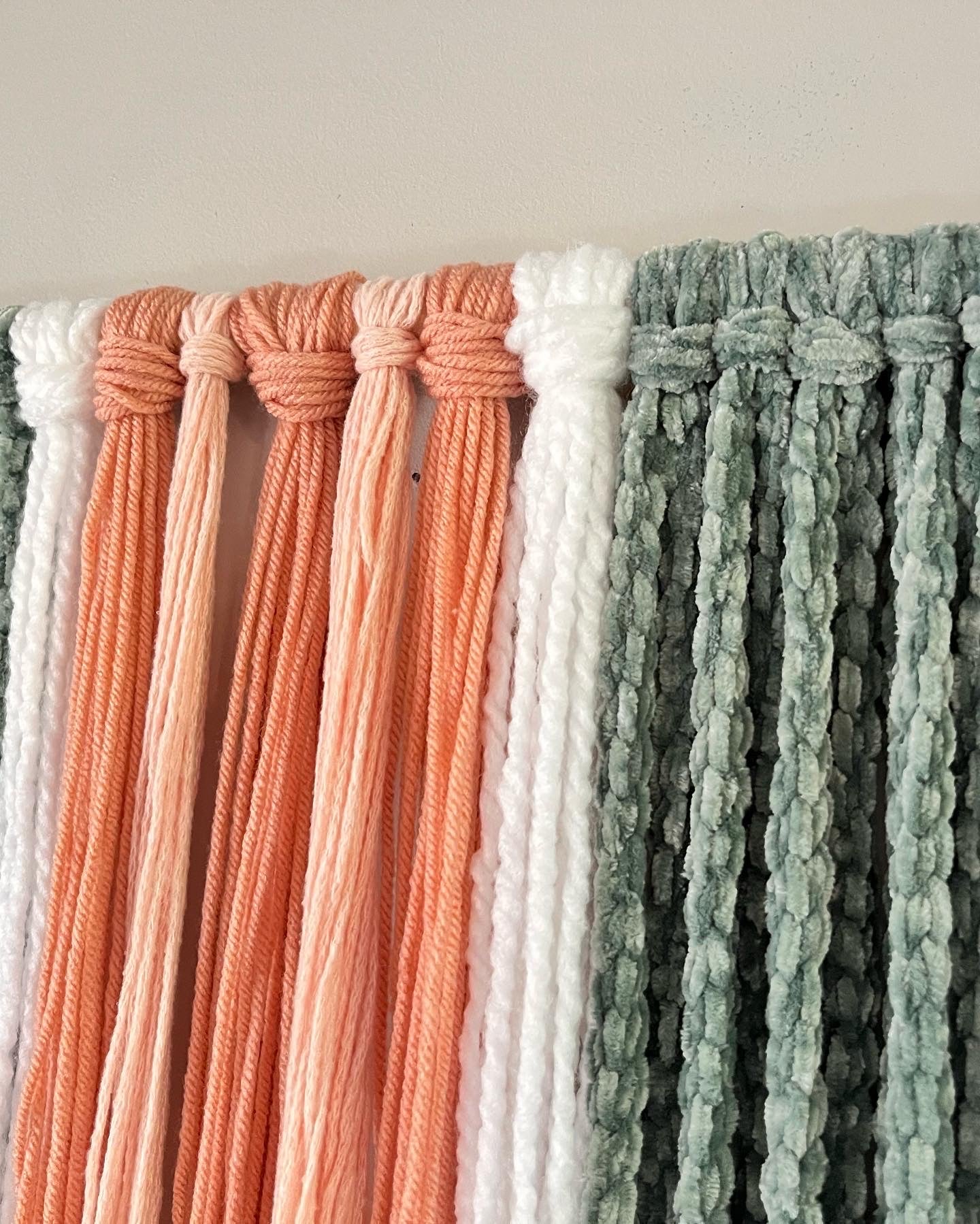 “Eden” Seaglass and Peach Textured Wall Hanging