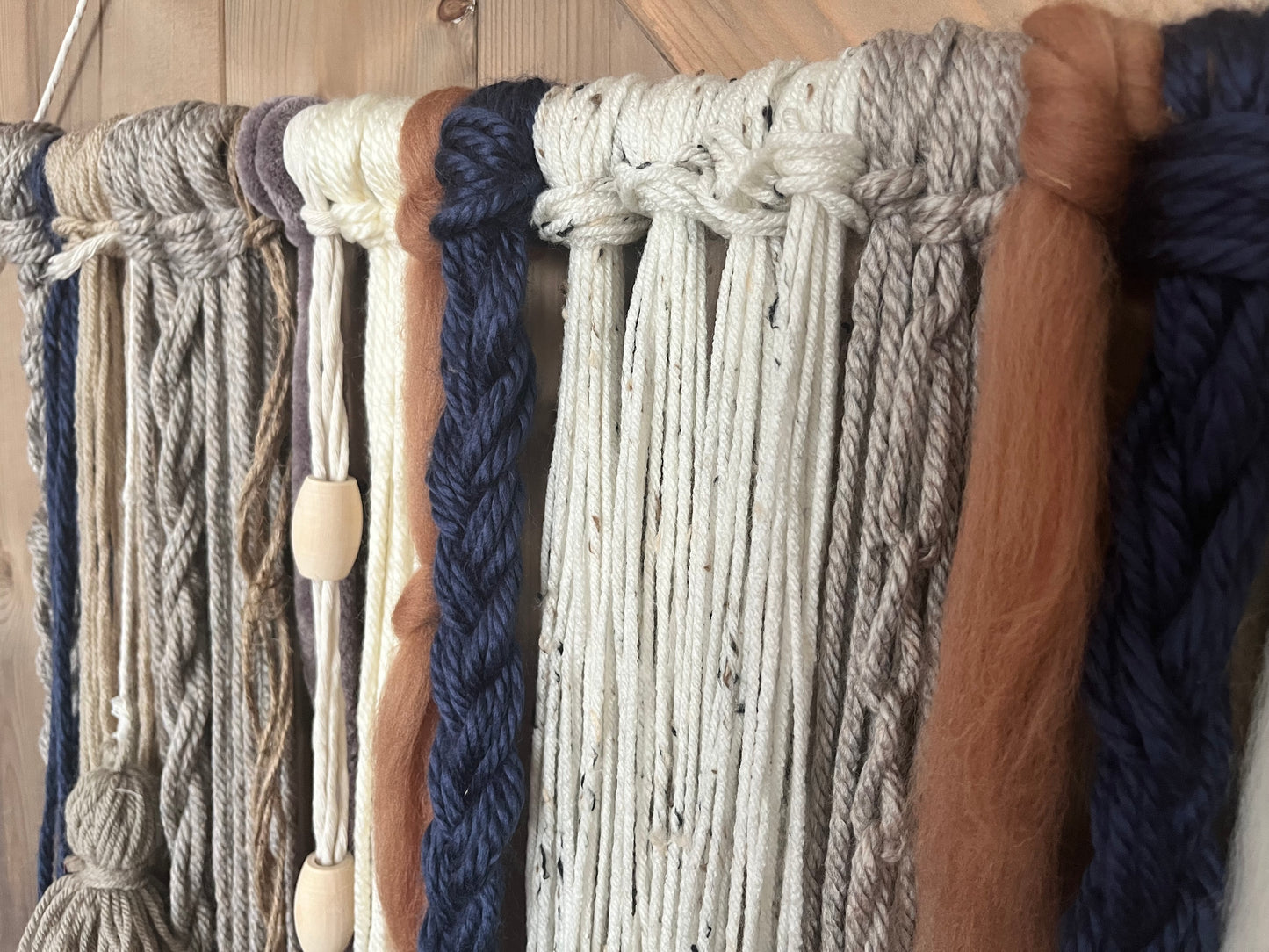 Fall Frost Textured Wall Hanging with Naturally Sourced Wood