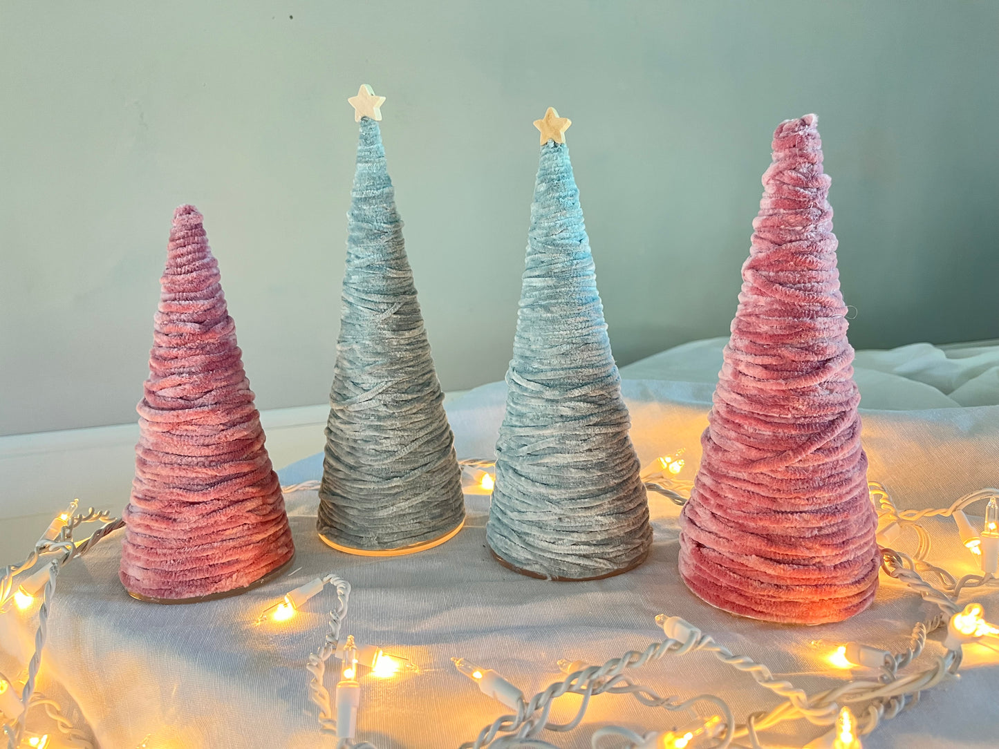 Chenille-Wrapped Cone Trees