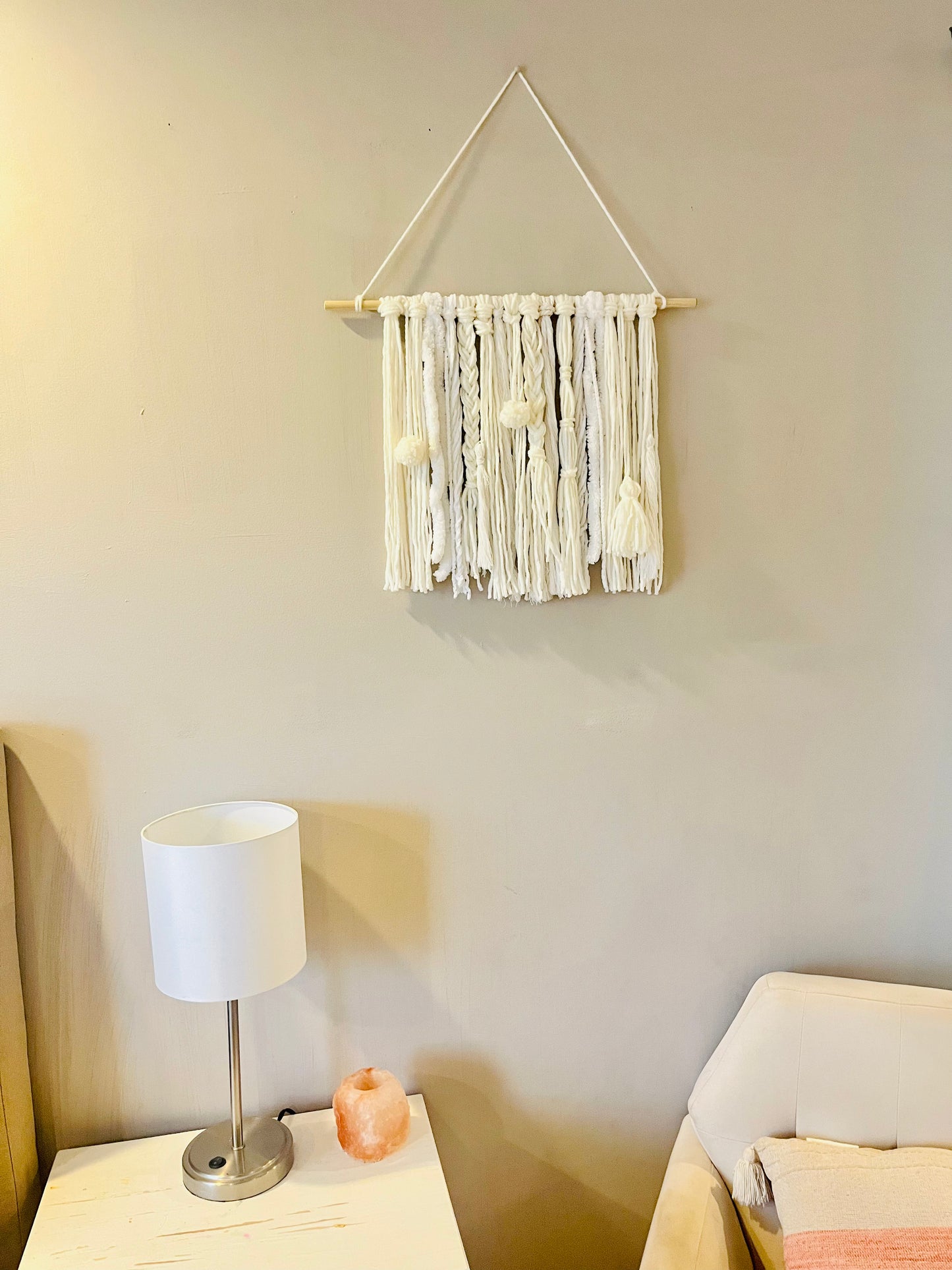 “In the Clouds” Ivory/White Wall Hanging