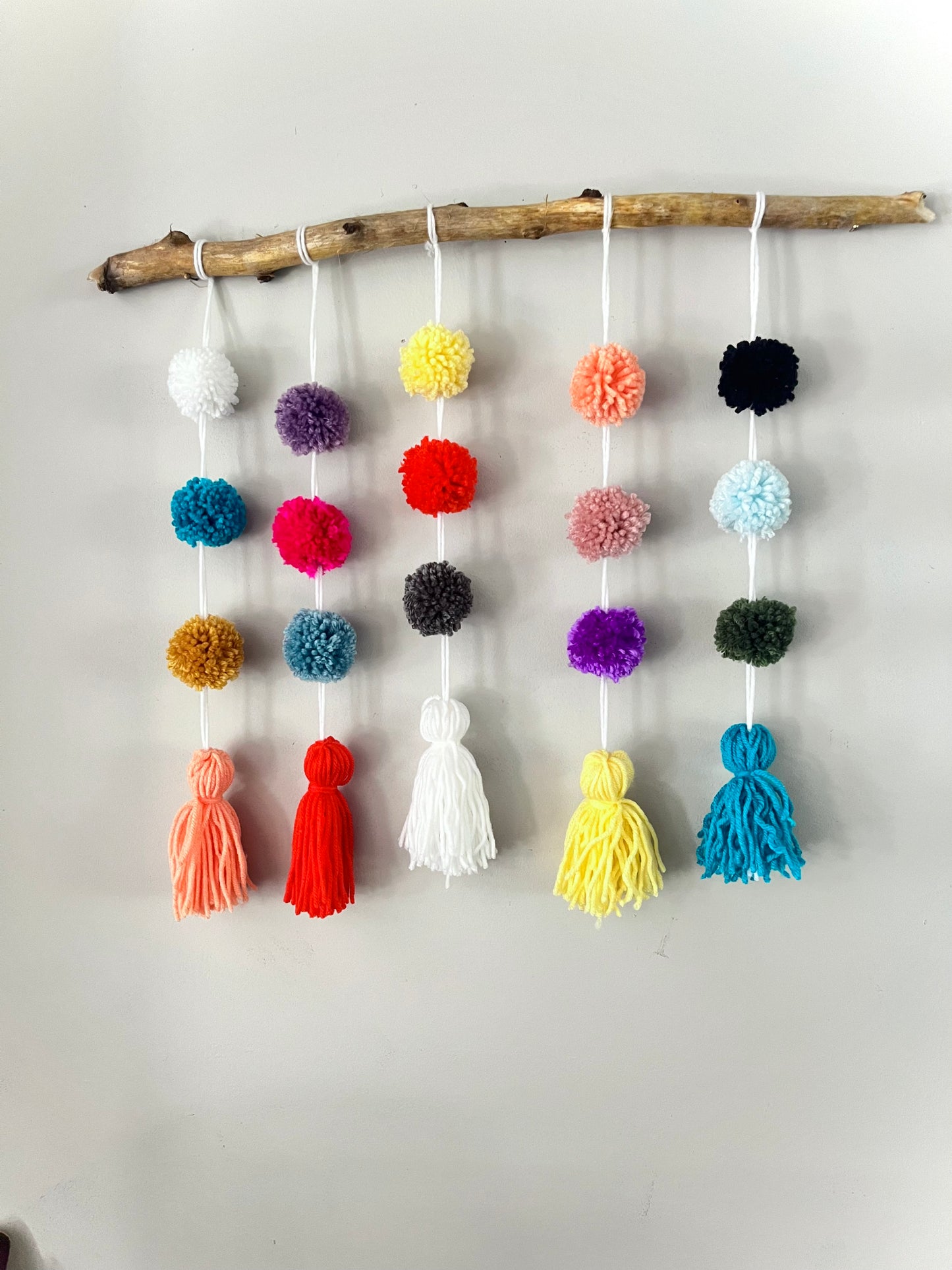 Pom Pom Color Pop Boho Wall Hanging