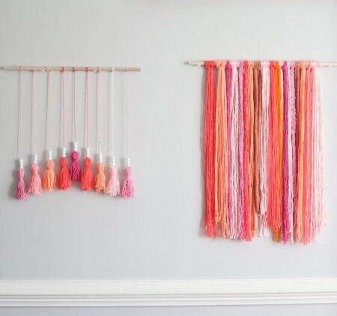 Bright Pinks Beaded Tassel Wall Hanging