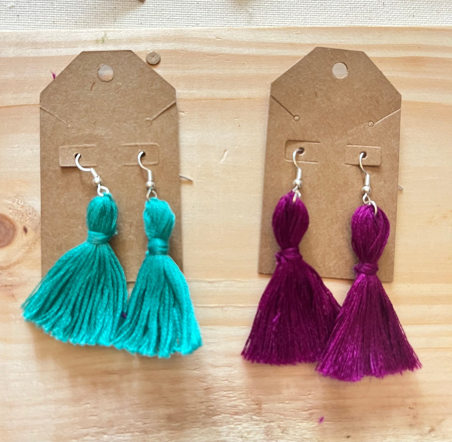 Plum Tassel Earrings