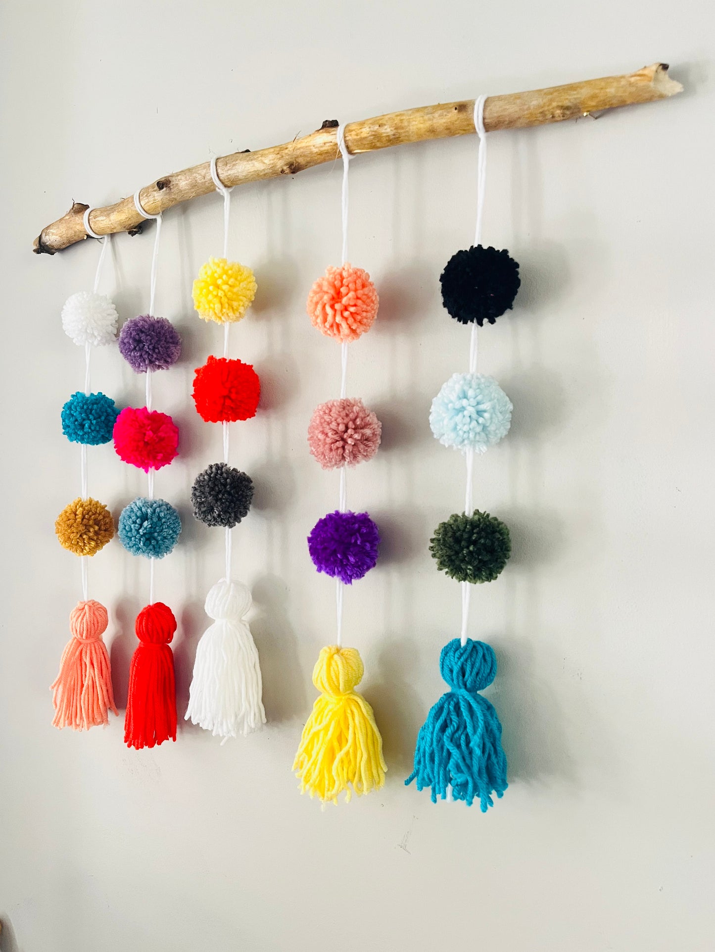 Pom Pom Color Pop Boho Wall Hanging