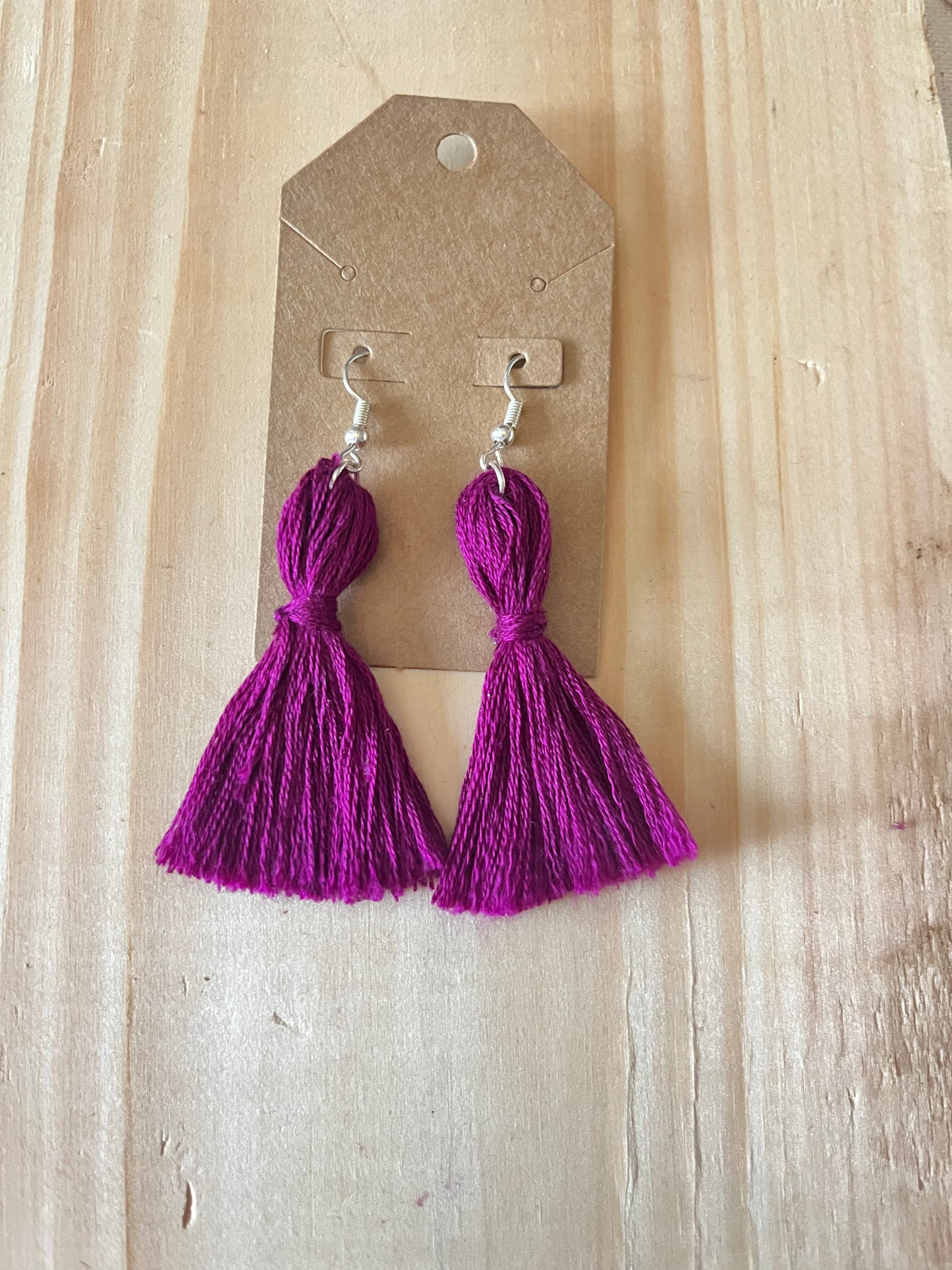 Plum Tassel Earrings