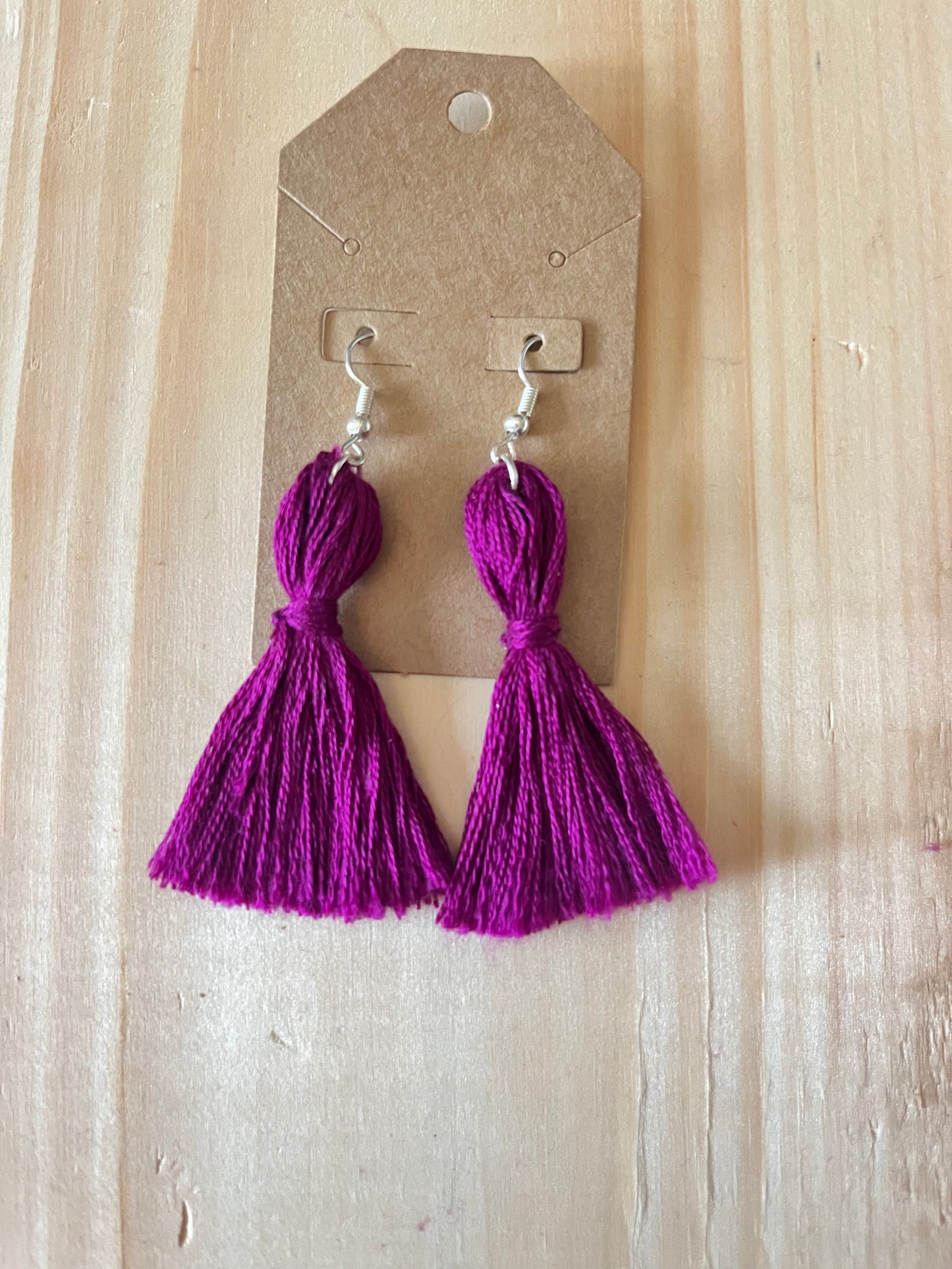Plum Tassel Earrings