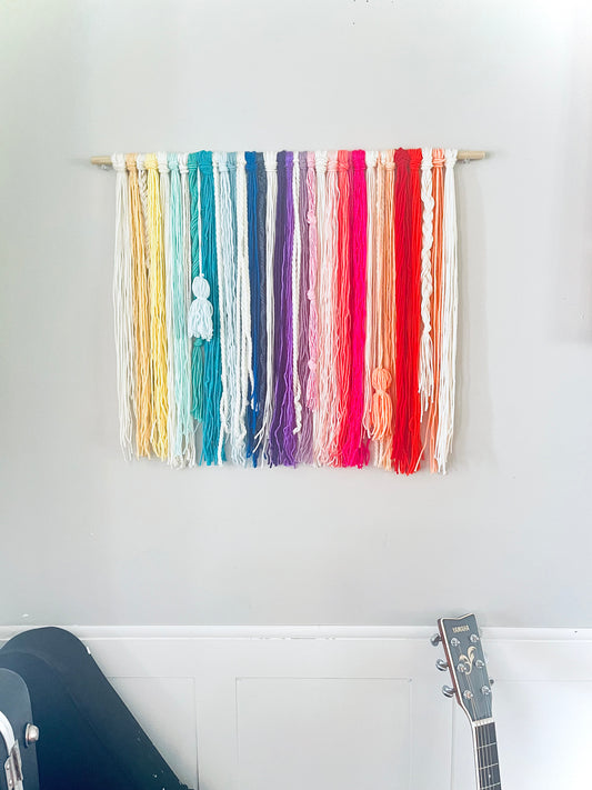 Vibrant Boho Rainbow Wall Hanging